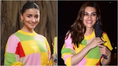 Alia Bhatt and Kriti Sanon's ₹2.7k colour-block crop sweater will easily revamp your style Alia Bhatt and Kriti Sanon's ₹2.7k colour-block crop sweater will easily revamp your style