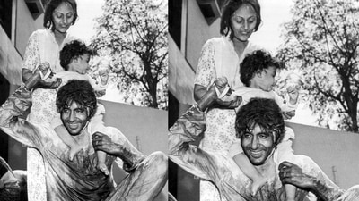 Amitabh Bachchan celebrates Holi with his family. The actor had shared it on the festival this year. Amitabh Bachchan celebrates Holi with his family. The actor had shared it on the festival this year. 