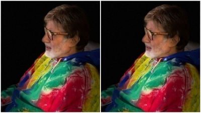 Big B loves colours, and we love him adorning colours. In one of his Instagram posts, he gave us a sneak peek of his multicoloured sweatshirt and we swooned like anything. The sweatshirt, printed in shades of red, green, yellow and blue, makes him look as stunning as ever. (Instagram/@amitabhbachchan) Big B loves colours, and we love him adorning colours. In one of his Instagram posts, he gave us a sneak peek of his multicoloured sweatshirt and we swooned like anything. The sweatshirt, printed in shades of red, green, yellow and blue, makes him look as stunning as ever. (Instagram/@amitabhbachchan)