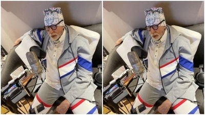 Big B loves making his Instagram family drool, and that is the only explanation for his handpicked attires that are too cool. In a grey jacket and a pair of track pants, lined with red, white and blue, Big B posed with a beanie on his head and we scurried to take notes. (Instagram/@amitabhbachchan) Big B loves making his Instagram family drool, and that is the only explanation for his handpicked attires that are too cool. In a grey jacket and a pair of track pants, lined with red, white and blue, Big B posed with a beanie on his head and we scurried to take notes. (Instagram/@amitabhbachchan)