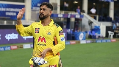 MS Dhoni tonked three fours and a six in the final over to win the match for CSK. (IPLT20) MS Dhoni tonked three fours and a six in the final over to win the match for CSK. (IPLT20)