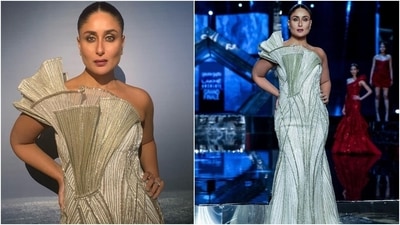 Kareena Kapoor Khan walked the ramp for Gaurav Gupta's new collection Redefine. The Bollywood actor dressed in a structured gown turned showstopper for the designer and brought a fitting end to the five-day extravaganza. She wore a strapless white gown featuring an exaggerated one-shoulder neckline illusion and patterned silver embellishments running all over the ensemble. Kareena Kapoor Khan walked the ramp for Gaurav Gupta's new collection Redefine. The Bollywood actor dressed in a structured gown turned showstopper for the designer and brought a fitting end to the five-day extravaganza. She wore a strapless white gown featuring an exaggerated one-shoulder neckline illusion and patterned silver embellishments running all over the ensemble.