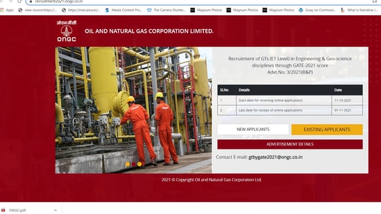 ONGC recruitment 2021: Apply for 309 vacancies, check details here ONGC recruitment 2021: Apply for 309 vacancies, check details here