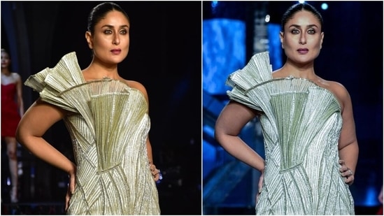 Kareena Kapoor in strapless Gaurav Gupta gown is a goddess at Lakme Fashion Week, see pics and video&nbsp;(HT Photo/Varinder Chawla, Instagram/@lakmefashionwk)