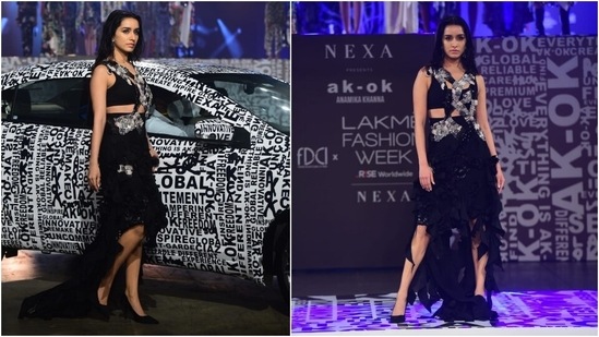 Shraddha Kapoor turned showstopper for ace-designer Anamika Khanna's label AK-OK on day 4 of the ongoing Lakme Fashion Week. And the result was a vision to behold on the runway. She wore a fierce and edgy asymmetrical dress from Anamika Khanna's latest collection.
