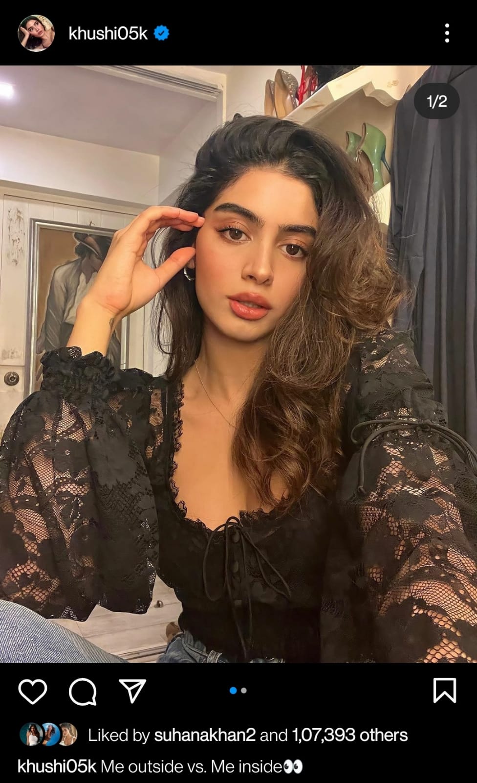Suhana Khan reacts to Khushi Kapoor's pictures. Suhana Khan reacts to Khushi Kapoor's pictures. 