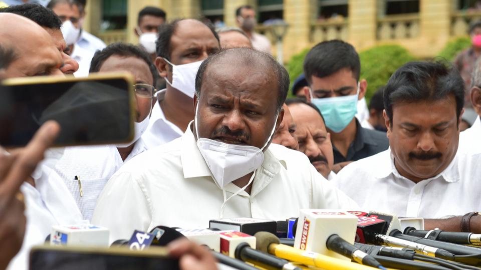 JD(S) leader H D Kumaraswamy said his son Nikhil will work towards the party's victory but not contest in the 2023 assembly polls. (PTI Image)