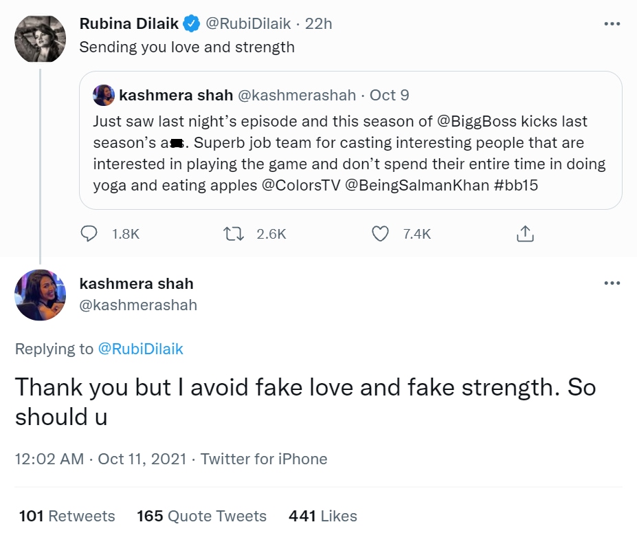 Kashmera Shah Rejects Rubina Dilaik S Fake Love After Taking A Dig At Her Hindustan Times