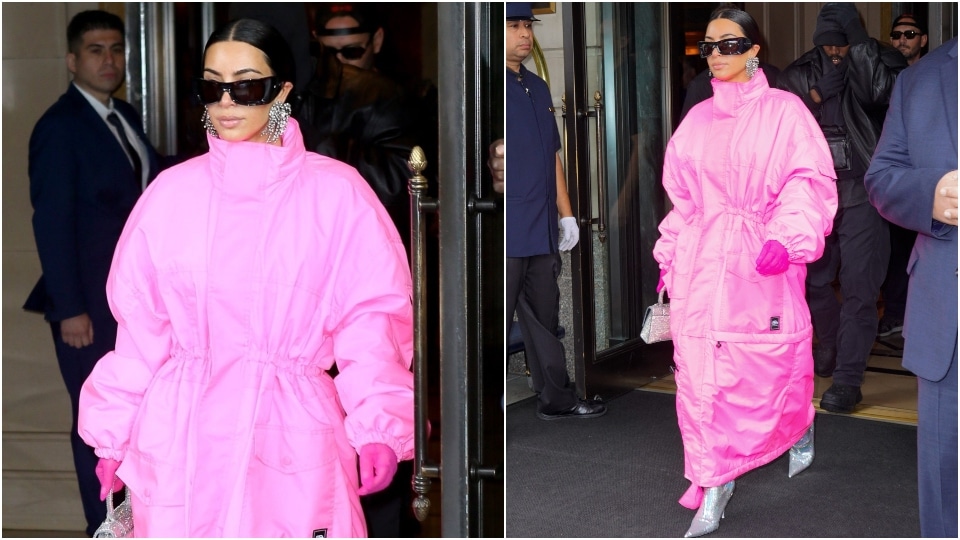 Kim Kardashian slays SNL debut in hot pink catsuits and street-ready ...
