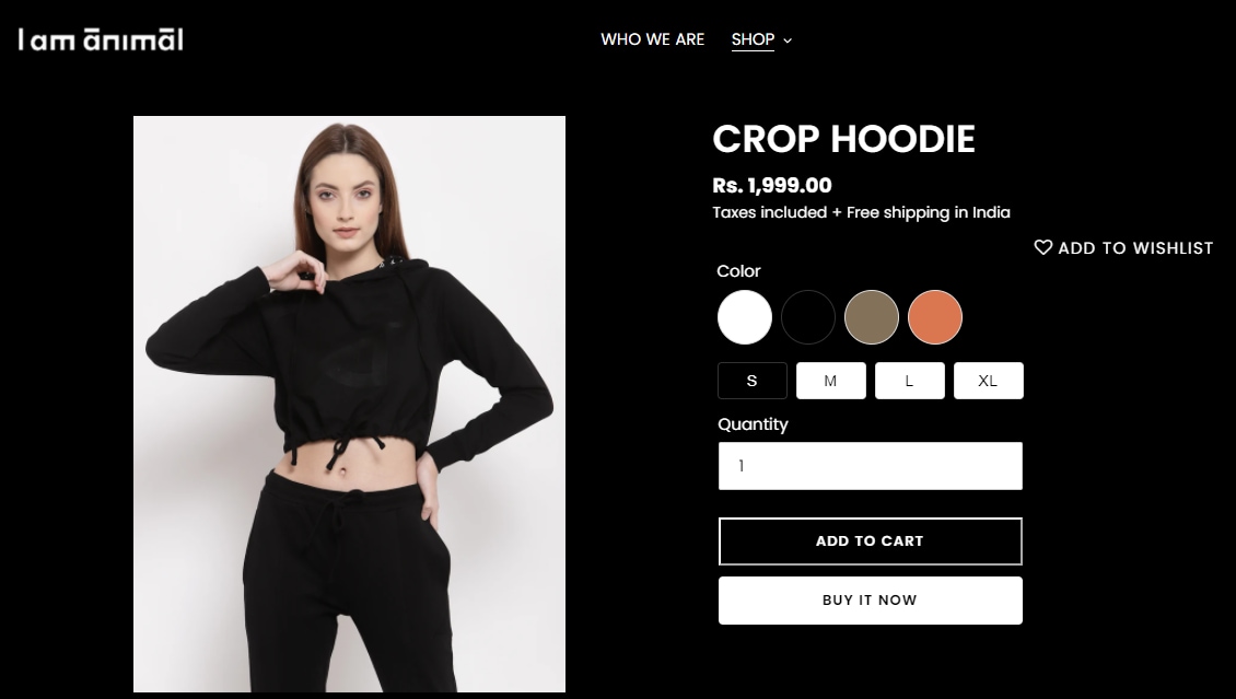 Sunny Leone's black crop hoodie from I Am Animal (iamanimal.com)