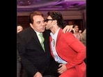 Dharmendra with Ranveer Singh at HT Most Stylish Award. Dharmendra with Ranveer Singh at HT Most Stylish Award.