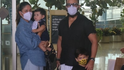 Kareena Kapoor and Saif Ali Khan with their sons Taimur and Jeh. (Varinder Chawla) Kareena Kapoor and Saif Ali Khan with their sons Taimur and Jeh. (Varinder Chawla)