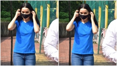 Shraddha Kapoor aced casual fashion trends for us in a blue tee shirt and a blue pair of denims. (HT Photos/Varinder Chawla) Shraddha Kapoor aced casual fashion trends for us in a blue tee shirt and a blue pair of denims. (HT Photos/Varinder Chawla)