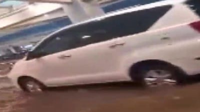 Waterlogging outside Bengaluru's Kempegowda International Airport (ANI)