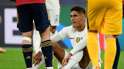 France's Raphael Varane after sustaining an injury REUTERS. (REUTERS)