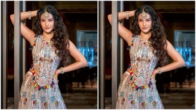 Amyra Dastur, in a ₹169K lehenga, blends contemporary and elegance (Instagram/@amyradastur93) Amyra Dastur, in a ₹169K lehenga, blends contemporary and elegance (Instagram/@amyradastur93)