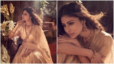 Mouni Roy is making her Instagram family drool like anything. As we arrive to the middle of the festive week of Navratri, Mouni Roy is setting major festive vibes with her pictures from her recent fashion photoshoot. The actor is awaiting the release of her upcoming film Jodaa, and the promotions are on in full swing. For Tuesday’s promotions, Mouni opted for an ethnic look and it is making her look right out of a dream sequence. (Instagram/@imouniroy) Mouni Roy is making her Instagram family drool like anything. As we arrive to the middle of the festive week of Navratri, Mouni Roy is setting major festive vibes with her pictures from her recent fashion photoshoot. The actor is awaiting the release of her upcoming film Jodaa, and the promotions are on in full swing. For Tuesday’s promotions, Mouni opted for an ethnic look and it is making her look right out of a dream sequence. (Instagram/@imouniroy)