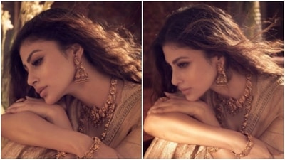 Mouni opted for a minimal makeup look. In nude eyeshadow, soft pink lipstick, mascara-laden eyelashes, contoured cheeks and drawn eyebrows, the actor posed in an indoor setup adorned with flowers and incense sticks. (Instagram/@imouniroy) Mouni opted for a minimal makeup look. In nude eyeshadow, soft pink lipstick, mascara-laden eyelashes, contoured cheeks and drawn eyebrows, the actor posed in an indoor setup adorned with flowers and incense sticks. (Instagram/@imouniroy)