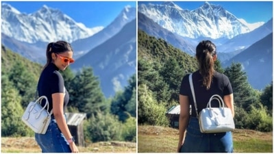 Parineeti Chopra is setting major goals for us, all the while making us miss the hills. The actor, who is freshly back from her adventures in Maldives, is off to a new location for her film shoot’s schedule. And, what is a better location to travel to, when freshly back from the sea – the mountains. On Tuesday, Parineeti shared multiple pictures of herself staring right back at Mount Everest. (Instagram/@parineetichopra) Parineeti Chopra is setting major goals for us, all the while making us miss the hills. The actor, who is freshly back from her adventures in Maldives, is off to a new location for her film shoot’s schedule. And, what is a better location to travel to, when freshly back from the sea – the mountains. On Tuesday, Parineeti shared multiple pictures of herself staring right back at Mount Everest. (Instagram/@parineetichopra)