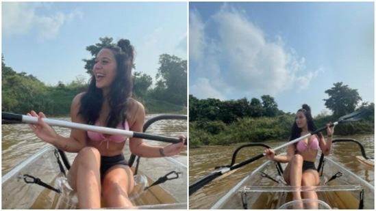 ‘Happiest in her element,’ Krishna Shroff went for kayaking(Instagram/@kishushroff) ‘Happiest in her element,’ Krishna Shroff went for kayaking(Instagram/@kishushroff)