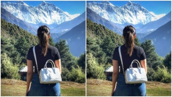 Parineeti Chopra, who is currently in the hills, shooting with her co-stars Anupam Kher and Boman Irani, had a personal moment with just herself and the mountains. “Good morning Mr. Everest,” Parineeti wrote in her caption.(Instagram/@parineetichopra)