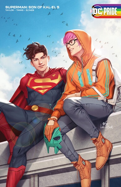 Clark Kent and Lois Lane's son kisses a reporter in an upcoming issue. (DC Comics) Clark Kent and Lois Lane's son kisses a reporter in an upcoming issue. (DC Comics)