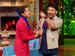 Taapsee Pannu and Kapil Sharma on The Kapil Sharma Show. Taapsee Pannu and Kapil Sharma on The Kapil Sharma Show.