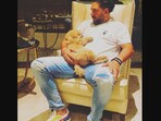 The image shows Yuvraj Singh with his dog.(Instagram/@yuvisofficial)