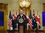 US President Joe Biden participated in a virtual press conference on national security with British Prime Minister Boris Johnson (R) and Australian Prime Minister Scott Morrison in the East Room of the White House in Washington. (AFP) US President Joe Biden participated in a virtual press conference on national security with British Prime Minister Boris Johnson (R) and Australian Prime Minister Scott Morrison in the East Room of the White House in Washington. (AFP)