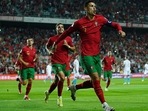 Cristiano Ronaldo of Portugal celebrates after scoring a goal. (Getty) Cristiano Ronaldo of Portugal celebrates after scoring a goal. (Getty)