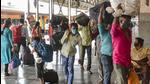 Migrants workers at Charbagh Railway Station in Lucknow. (PTI) Migrants workers at Charbagh Railway Station in Lucknow. (PTI)