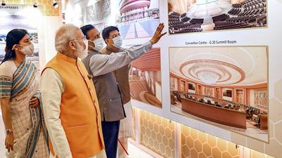 **EDS: IMAGE MADE AVAILABLE FROM PIB** New Delhi: Prime Minister Narendra Modi during the launch of the PM Gati Shakti - National Master Plan, at Pragati Maidan, in New Delhi, Wednesday, October 12, 2021. Union Minister for Commerce & Industry Piyush Goyal and Union MoS for Commerce & Industry Anupriya Patel are also seen. (PTI Photo) (PTI10_13_2021_000077B) (PTI) **EDS: IMAGE MADE AVAILABLE FROM PIB** New Delhi: Prime Minister Narendra Modi during the launch of the PM Gati Shakti - National Master Plan, at Pragati Maidan, in New Delhi, Wednesday, October 12, 2021. Union Minister for Commerce & Industry Piyush Goyal and Union MoS for Commerce & Industry Anupriya Patel are also seen. (PTI Photo) (PTI10_13_2021_000077B) (PTI)