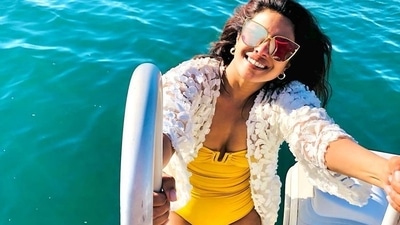 Priyanka Chopra is all smiles as she poses for a picture before going for a swim. (Instagram) Priyanka Chopra is all smiles as she poses for a picture before going for a swim. (Instagram)