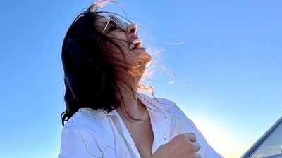 Priyanka Chopra captured laughing while relaxing in Valencia, Spain. (Instagram) Priyanka Chopra captured laughing while relaxing in Valencia, Spain. (Instagram)