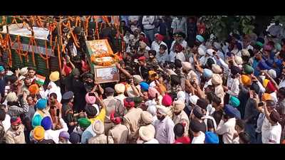 The coffin carrying the mortal remains of naib subedar Jaswinder Singh, who was slain in the Poonch encounter, arrive at his native village Mana Talwandi in Kapurthala district. The coffin carrying the mortal remains of naib subedar Jaswinder Singh, who was slain in the Poonch encounter, arrive at his native village Mana Talwandi in Kapurthala district.