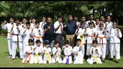General secretary of the Ludhiana district karate association Ashok Chohan said Ludhiana players played a key role in clinching the second spot for the championship. (Harsimar Pal Singh/HT)