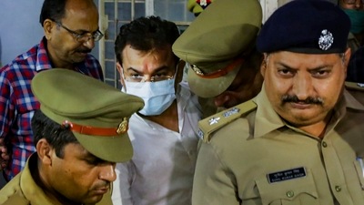 Ashish Mishra was named in an FIR following allegations that he was in one of the vehicles that mowed down four farmers during a protest in Lakhimpur. On Wednesday, two more accused, former Union minister late Akhilesh Das’s nephew Ankit Das and his private gunner Latif alias Kale were arrested. (PTI) Ashish Mishra was named in an FIR following allegations that he was in one of the vehicles that mowed down four farmers during a protest in Lakhimpur. On Wednesday, two more accused, former Union minister late Akhilesh Das’s nephew Ankit Das and his private gunner Latif alias Kale were arrested. (PTI)