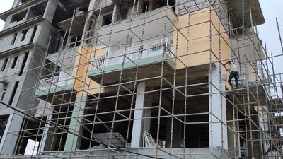 The homebuyers of Sampada Livia, a stuck housing project in Greater Noida, on Wednesday started work on the project. (Sourced) The homebuyers of Sampada Livia, a stuck housing project in Greater Noida, on Wednesday started work on the project. (Sourced)