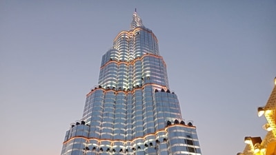 A view of Dubai's Burj Khalifa tower pandal created by Kolkata's Sreebhumi Sporting Club on the occasion of Maha Saptami of Durga Puja festival in Kolkata. (ANI) A view of Dubai's Burj Khalifa tower pandal created by Kolkata's Sreebhumi Sporting Club on the occasion of Maha Saptami of Durga Puja festival in Kolkata. (ANI)