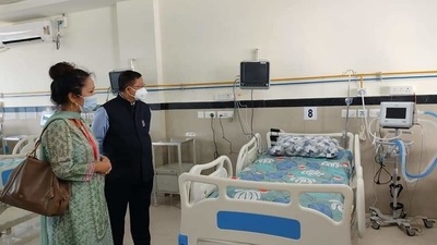 Mizoram health minister Dr R Lalthangliana inaugurates a 10-bed new ICU ward. Mizoram health minister Dr R Lalthangliana inaugurates a 10-bed new ICU ward.