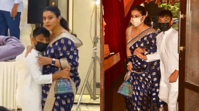 Kajol and her son Yug. Kajol and her son Yug.