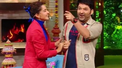 Taapsee Pannu and Kapil Sharma on The Kapil Sharma Show.