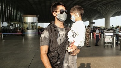 Shahid Kapoor with his son Zain.&nbsp; (Varinder Chawla)