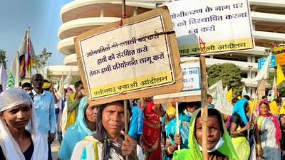 Over 200 villagers and tribals from north Chhattisgarh’s Hasdeo Aranya area reached state capital Raipur to demand that the government cancel the Hasdeo Aranya coal mining projects Over 200 villagers and tribals from north Chhattisgarh’s Hasdeo Aranya area reached state capital Raipur to demand that the government cancel the Hasdeo Aranya coal mining projects