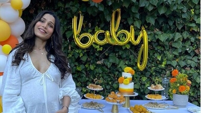 Freida Pinto at her baby shower. Freida Pinto at her baby shower.