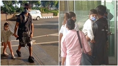Shahid Kapoor with his daughter Misha and son Zain. Shahid Kapoor with his daughter Misha and son Zain.