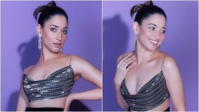 Tamannaah Bhatia in bralette and thigh-slit skirt will make your heart skip a beat (Instagram) Tamannaah Bhatia in bralette and thigh-slit skirt will make your heart skip a beat (Instagram)