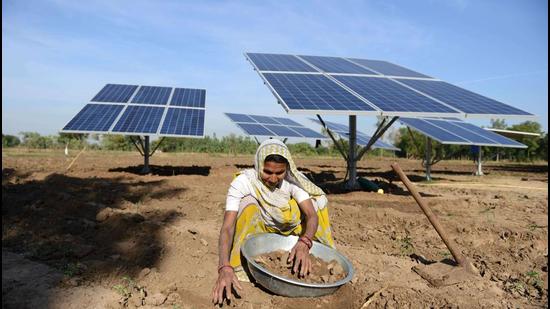 The Brihanmumbai Municipal Corporation (BMC) has plans to generate electricity from the 10-km-long stretch of Mumbai Coastal Road Project by setting up solar panels. (Image used for representation) (AFP PHOTO.)