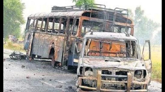 On October 14, 2015, police had opened fire at people protesting at Kotkapura and Behbal Kalan against the sacrilege of Guru Granth Sahib in Faridkot’s Bargari village. On October 14, 2015, police had opened fire at people protesting at Kotkapura and Behbal Kalan against the sacrilege of Guru Granth Sahib in Faridkot’s Bargari village.