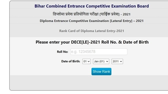 BCECE (LE) and DCECE (PE/PPE/PMM/PM) 2021 rank cards out(BCECEB) BCECE (LE) and DCECE (PE/PPE/PMM/PM) 2021 rank cards out(BCECEB)